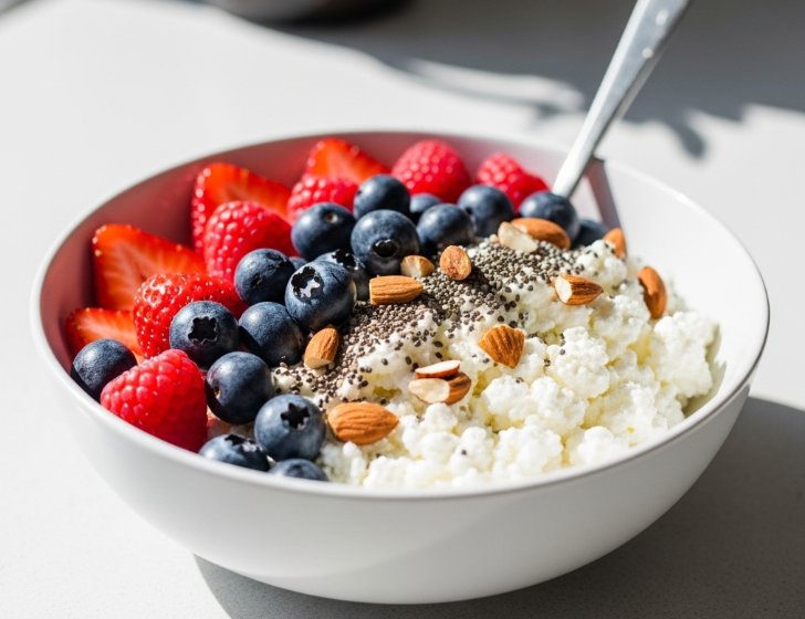 High Protein Cottage Cheese & Berry Bowl (Low-Carb & Metabolism Boosting)